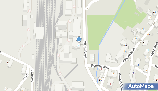 Łaziska Górne, św. Barbary, 12, mapa Łaziska Górne