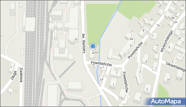 Łaziska Górne, św. Barbary, 4, mapa Łaziska Górne