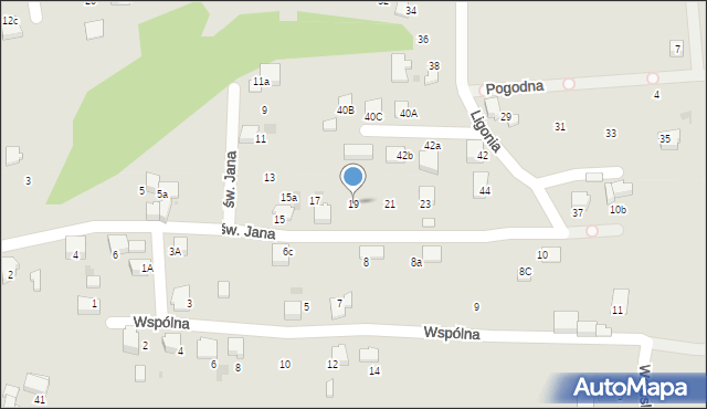 Łaziska Górne, św. Jana, 19, mapa Łaziska Górne