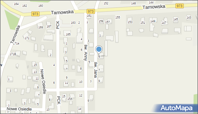 Łęg Tarnowski, św. Jana, 5, mapa Łęg Tarnowski