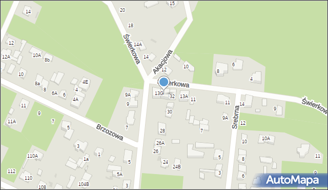 Legionowo, Świerkowa, 13F, mapa Legionowo
