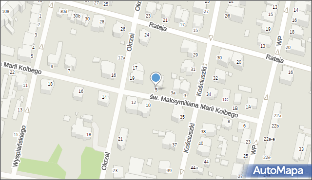 Legnica, św. Maksymiliana Marii Kolbego, 5, mapa Legnicy