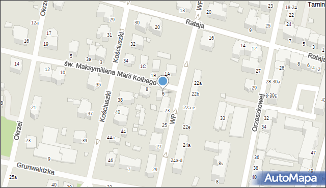 Legnica, św. Maksymiliana Marii Kolbego, 6, mapa Legnicy