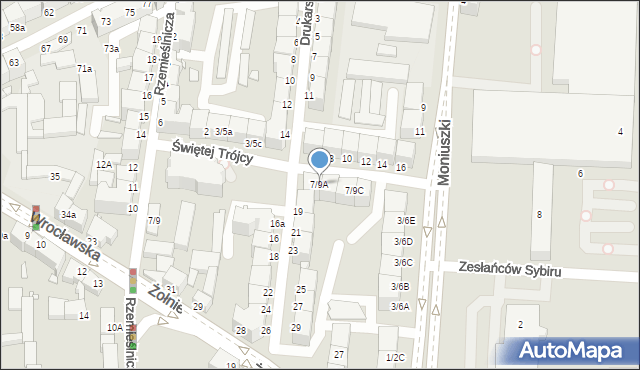 Legnica, Świętej Trójcy, 7/9A, mapa Legnicy