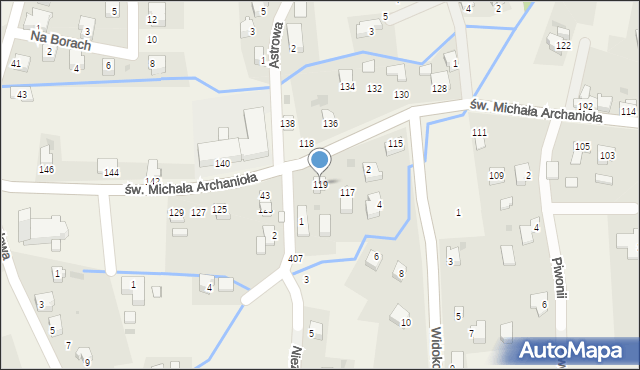 Leśna, św. Michała Archanioła, 119, mapa Leśna