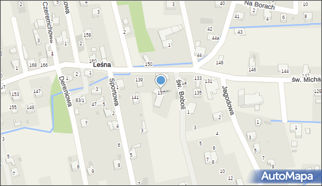 Leśna, św. Michała Archanioła, 137, mapa Leśna