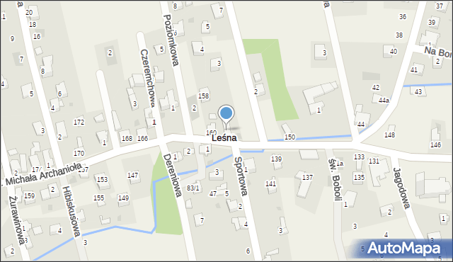 Leśna, św. Michała Archanioła, 156, mapa Leśna