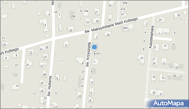 Leszno, św. Krzysztofa, 5, mapa Leszno