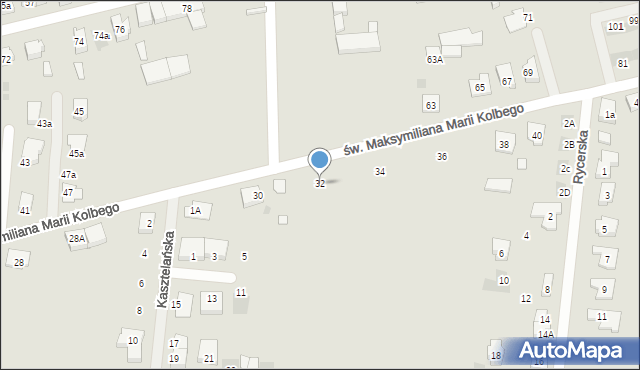 Leszno, św. Maksymiliana Marii Kolbego, 32, mapa Leszno