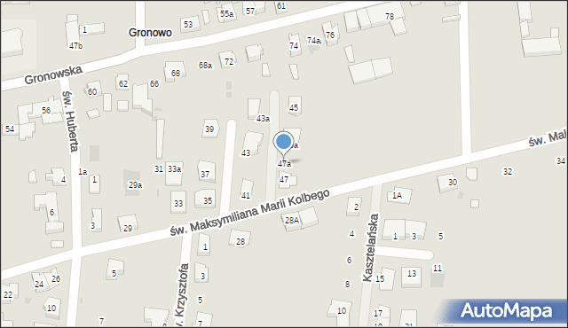 Leszno, św. Maksymiliana Marii Kolbego, 47a, mapa Leszno