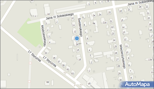 Leszno, Świderskiego Bronisława, dr., 14, mapa Leszno