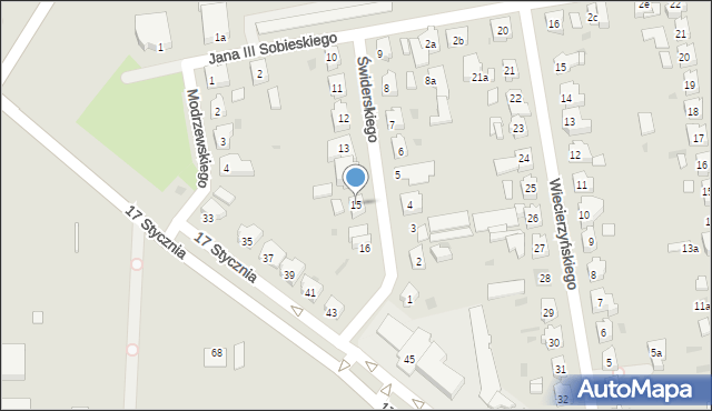 Leszno, Świderskiego Bronisława, dr., 15, mapa Leszno