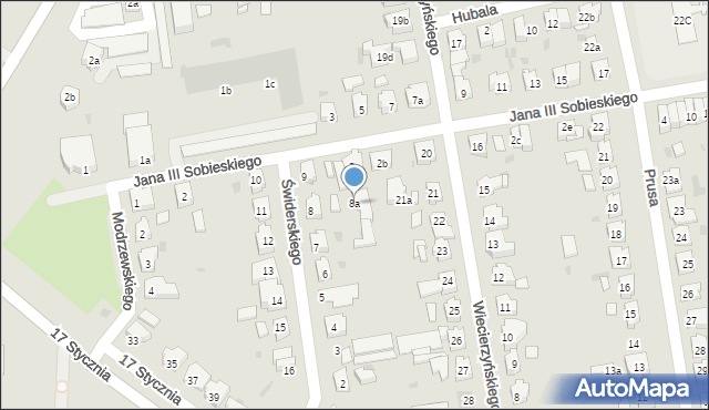 Leszno, Świderskiego Bronisława, dr., 8a, mapa Leszno