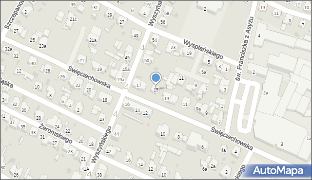 Leszno, Święciechowska, 15, mapa Leszno