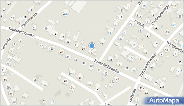 Leszno, Święciechowska, 37, mapa Leszno