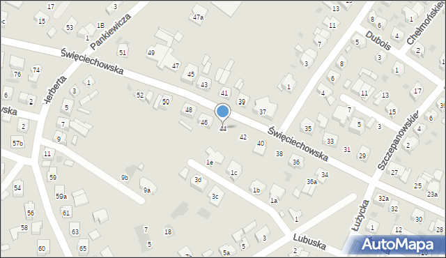 Leszno, Święciechowska, 44, mapa Leszno