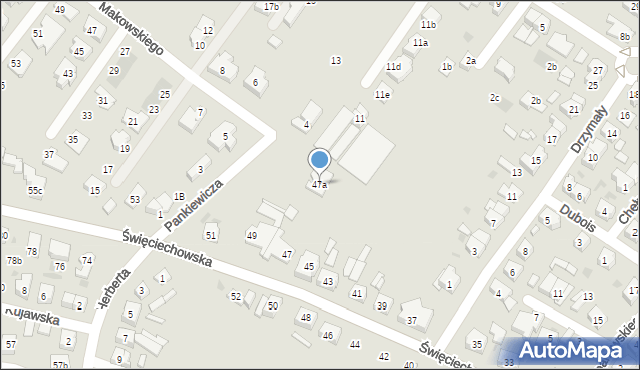 Leszno, Święciechowska, 47a, mapa Leszno