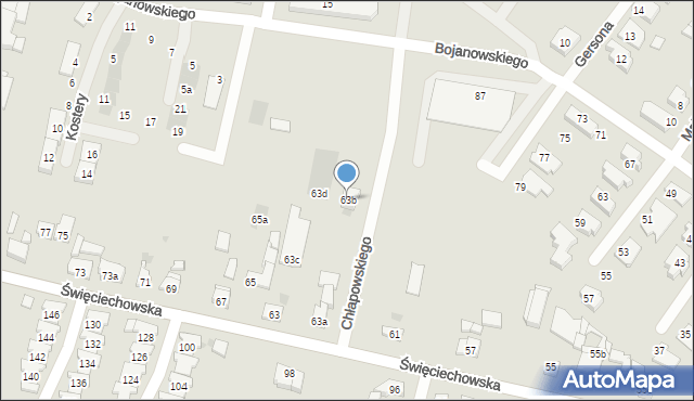 Leszno, Święciechowska, 63b, mapa Leszno