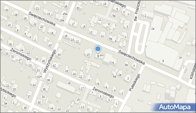 Leszno, Święciechowska, 8, mapa Leszno