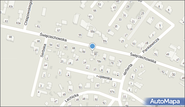 Leszno, Święciechowska, 82, mapa Leszno