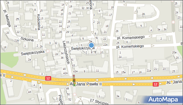 Leszno, Świętokrzyska, 4, mapa Leszno