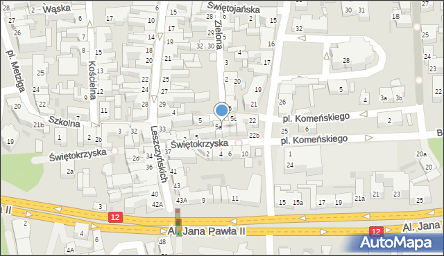 Leszno, Świętokrzyska, 5b, mapa Leszno