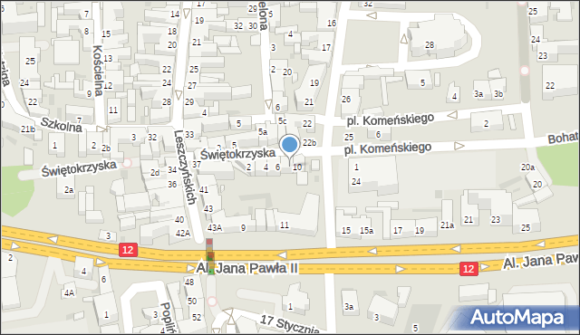 Leszno, Świętokrzyska, 8, mapa Leszno