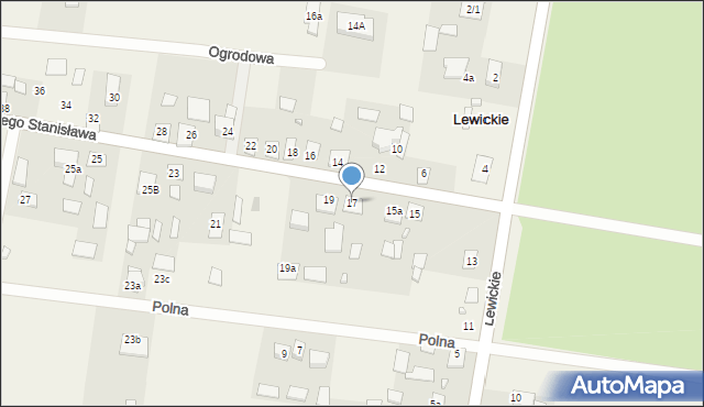 Lewickie, św. Stanisława Męczennika, bp., 5, mapa Lewickie