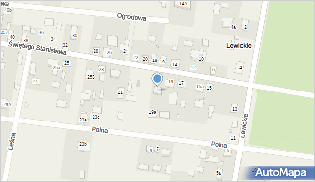 Lewickie, św. Stanisława Męczennika, bp., 9, mapa Lewickie
