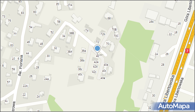 Libertów, św. Floriana, 42, mapa Libertów