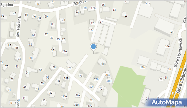 Libertów, św. Floriana, 74b, mapa Libertów