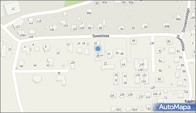 Libertów, Świetlista, 20, mapa Libertów