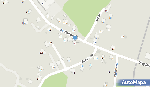 Libiąż, św. Barbary, 18, mapa Libiąż