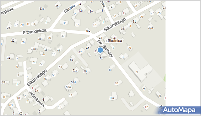 Libiąż, św. Barbary, 6, mapa Libiąż