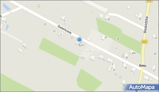 Libiąż, Świerkowa, 9, mapa Libiąż