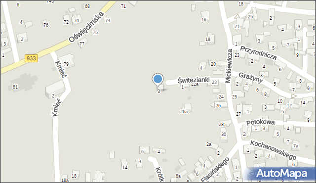 Libiąż, Świtezianki, 3, mapa Libiąż