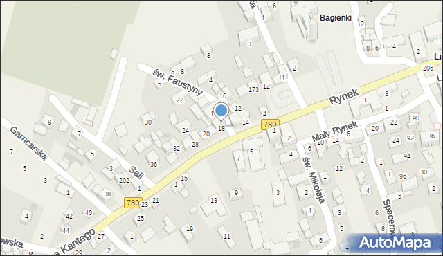 Liszki, św. Jana Kantego, 18, mapa Liszki