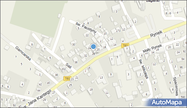 Liszki, św. Jana Kantego, 28, mapa Liszki