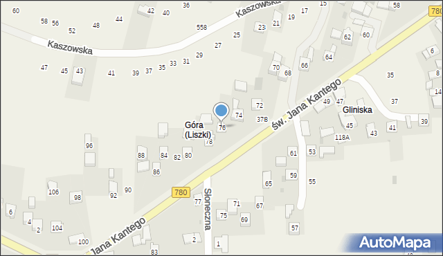 Liszki, św. Jana Kantego, 76, mapa Liszki
