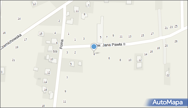 Liszki, św. Jana Pawła II, 4, mapa Liszki