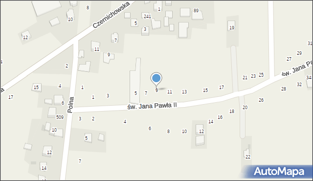 Liszki, św. Jana Pawła II, 9, mapa Liszki