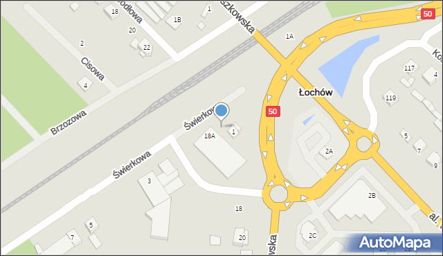 Łochów, Świerkowa, 2, mapa Łochów