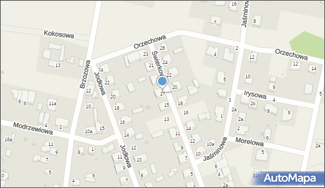 Łochowo, Świerkowa, 17, mapa Łochowo