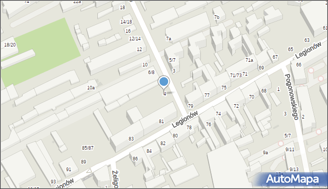 Łódź, św. Jerzego, 4, mapa Łodzi