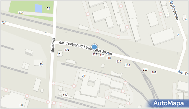Łódź, św. Teresy od Dzieciątka Jezus, 122, mapa Łodzi