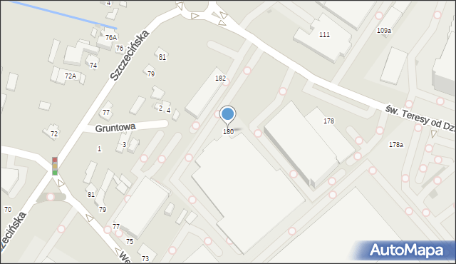Łódź, św. Teresy od Dzieciątka Jezus, 180, mapa Łodzi