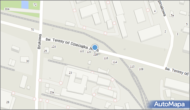 Łódź, św. Teresy od Dzieciątka Jezus, 118, mapa Łodzi