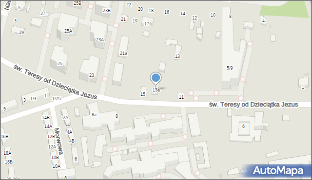 Łódź, św. Teresy od Dzieciątka Jezus, 13a, mapa Łodzi
