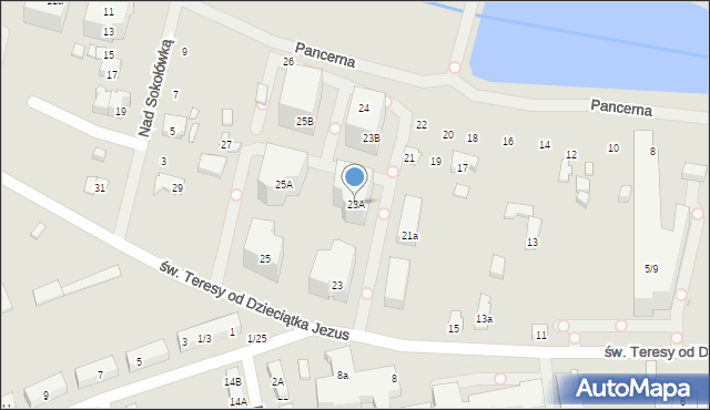 Łódź, św. Teresy od Dzieciątka Jezus, 23A, mapa Łodzi