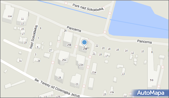 Łódź, św. Teresy od Dzieciątka Jezus, 23B, mapa Łodzi